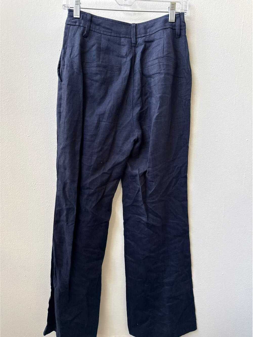 Witchery 100% Linen Tailored Trousers Navy Wide Leg Coastal Size 6